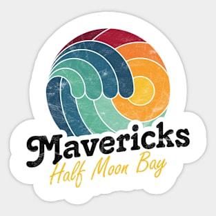 Mavericks California Surfing Surf Sunset Wave Sticker